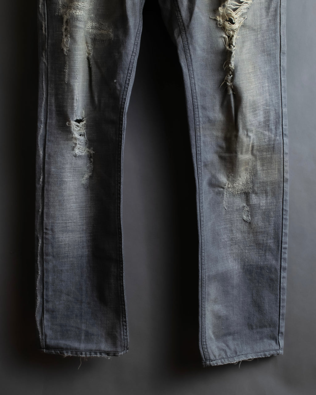 "Dolce &amp; Gabbana"Faded design gray denim pants