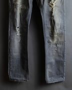 "Dolce &amp; Gabbana"Faded design gray denim pants