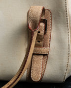 “LOEWE” Leather belted design bicolor handbag