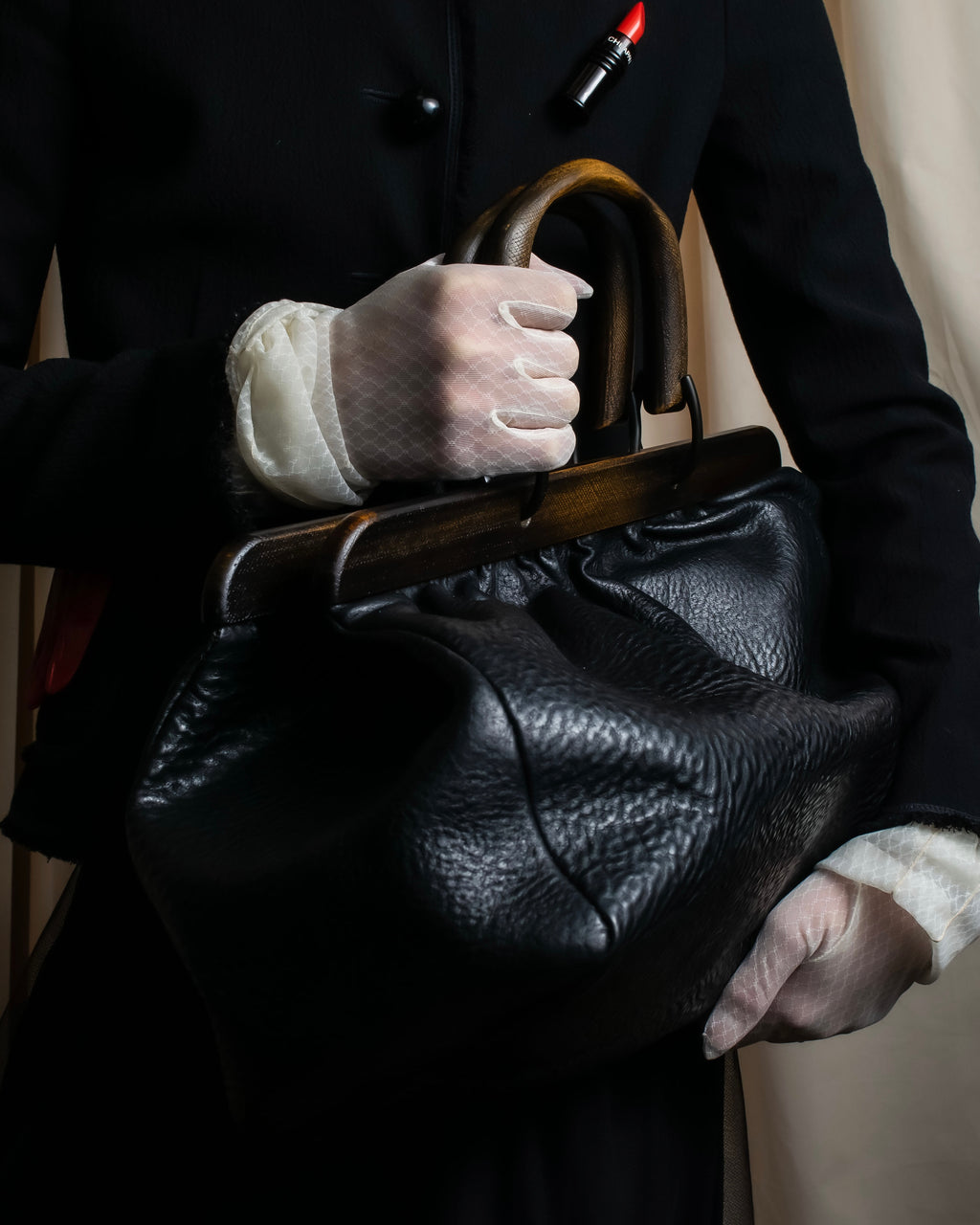 "GUCCI" Bamboo essence horizontal leather handbag