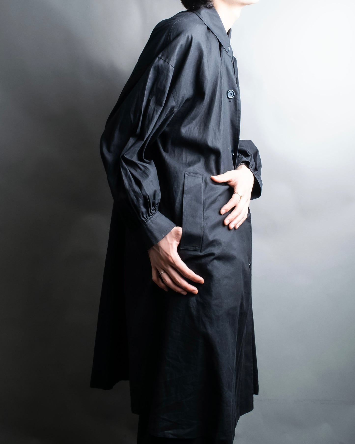 "YVES SAINT LAURENT" Black mode style shirt coat