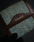 “GUCCI” 00’s GG denim script logo wallet