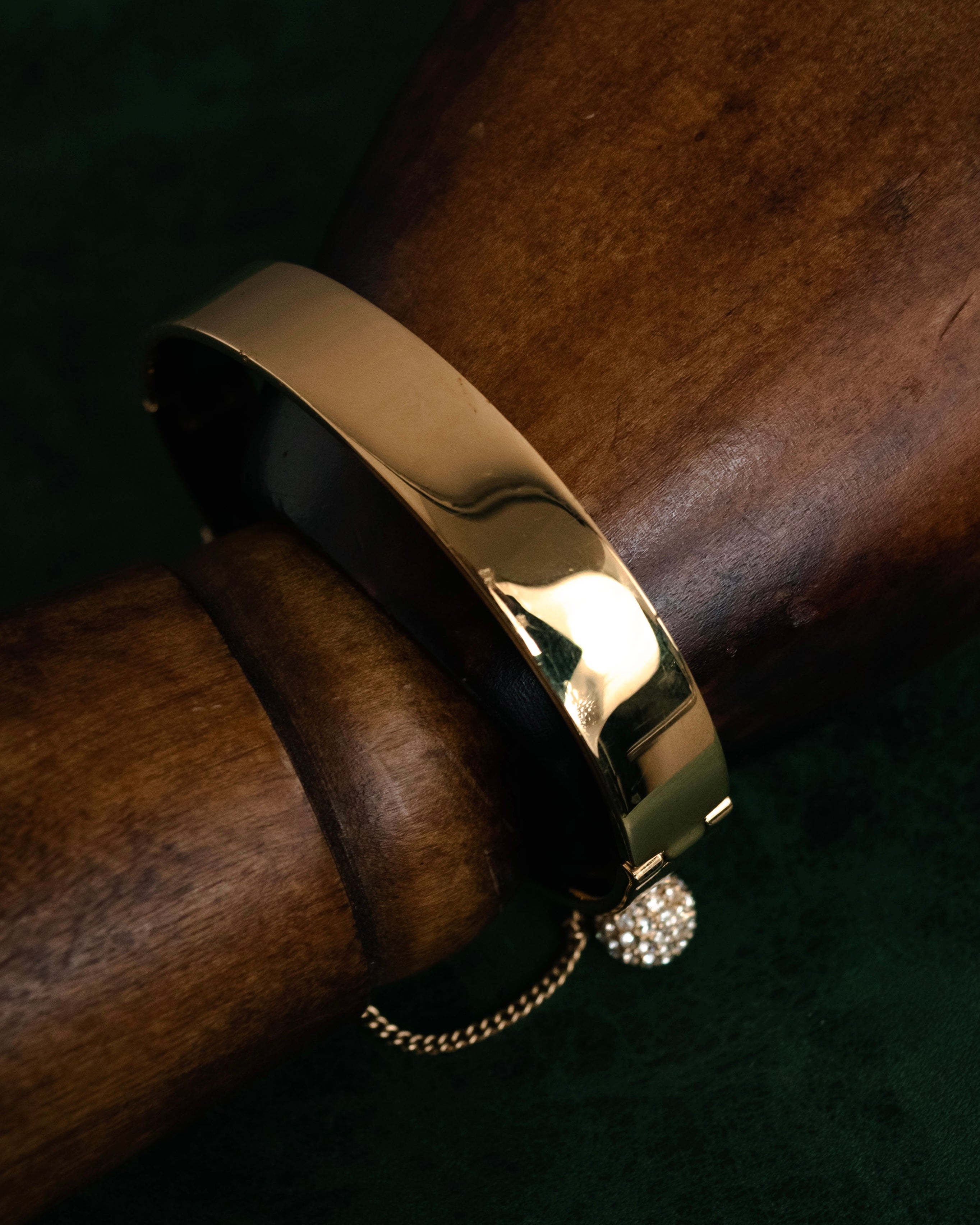Chloe - Crystal Sphere Chain Bangle Bracelet - Gold - 2010s