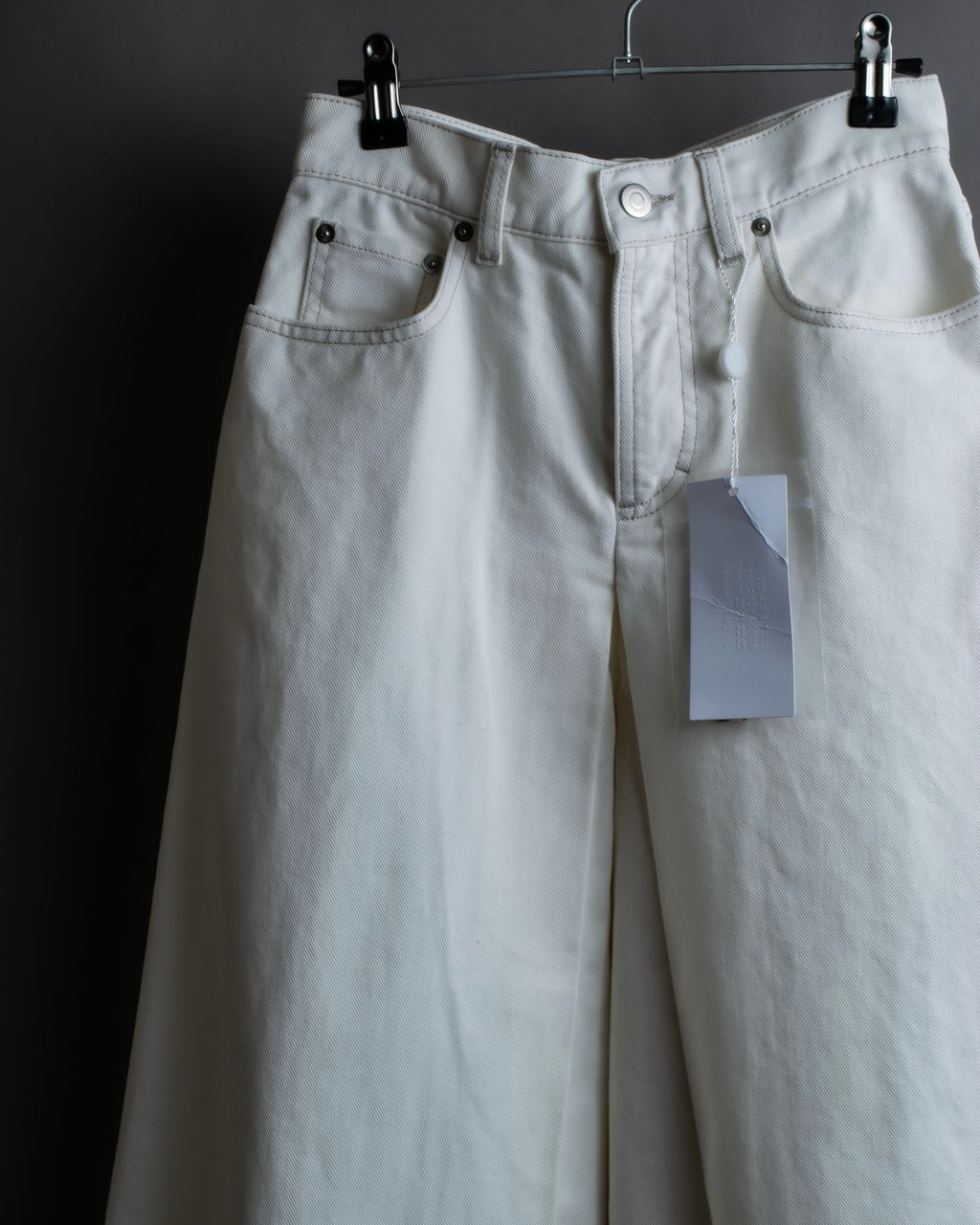 "MAISON MARGIELA" 21SS Washed raw cut flared cropped denim pants