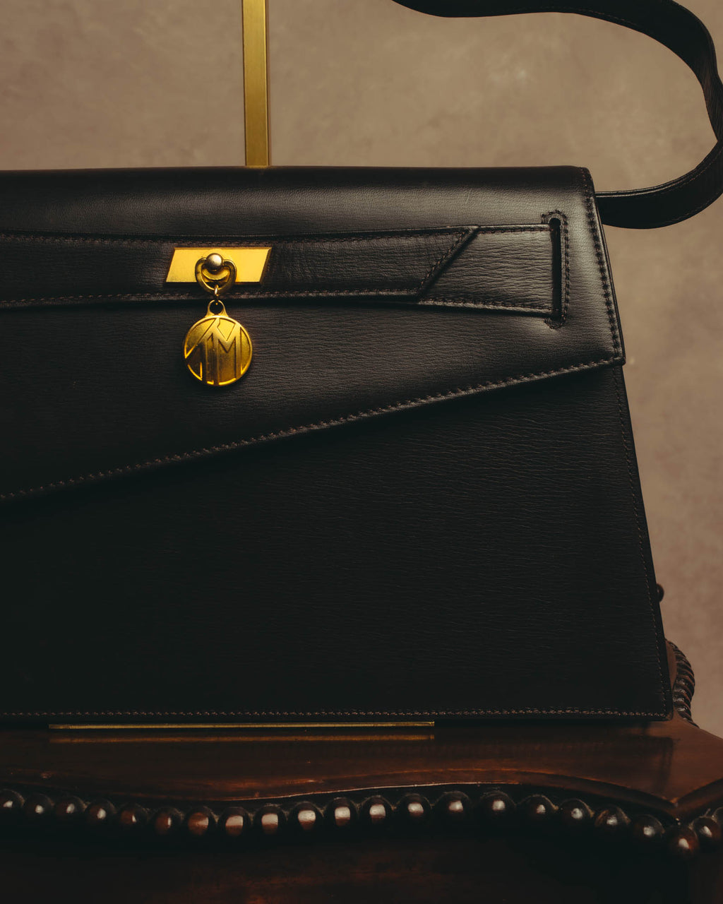 "Thierry Mugler" 80's-90's Architectural leather shoulder bag