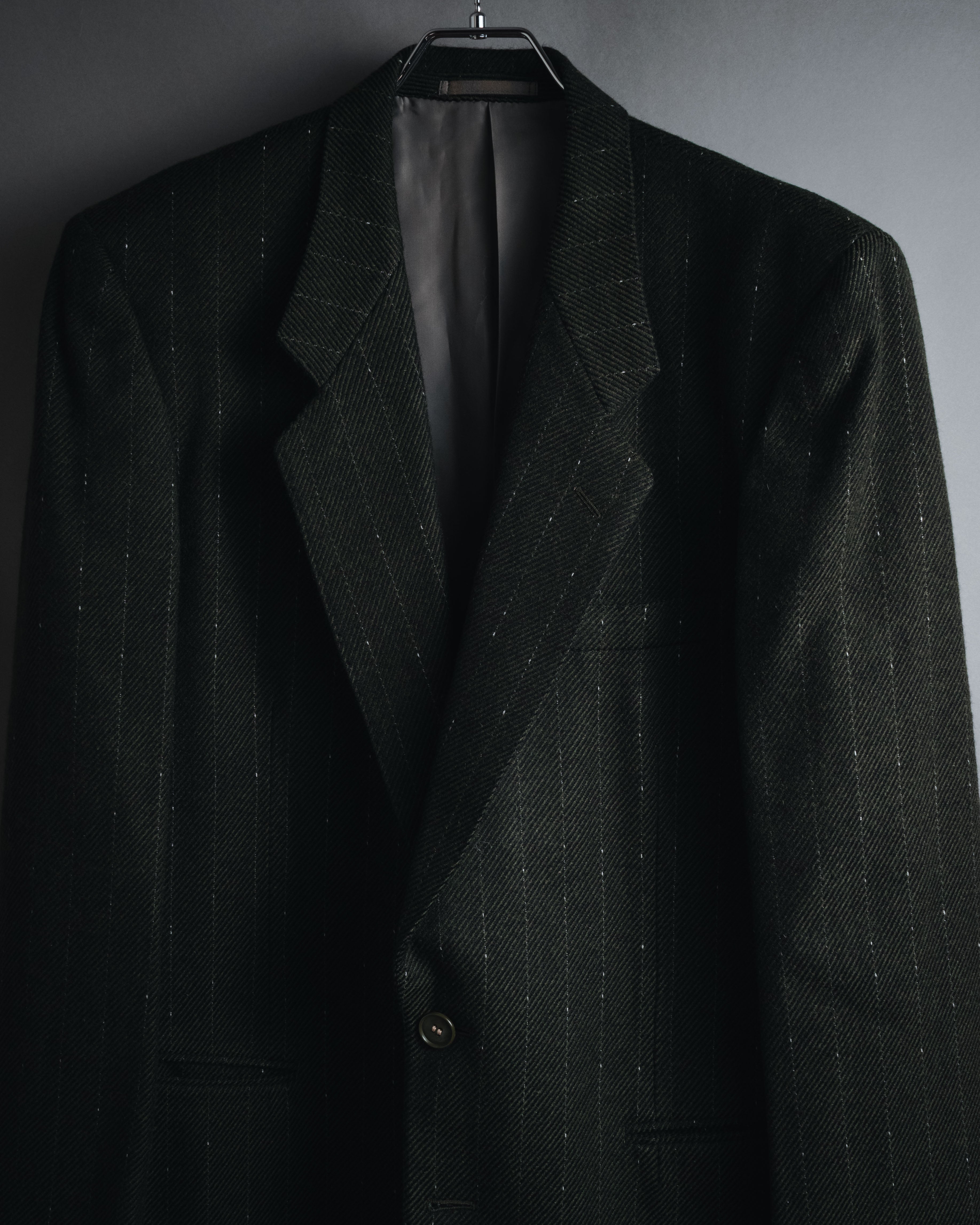 "Yves Saint Laurent diffusion hommes" 80’s-90’s structured glitter pinstripe wool suit set-up