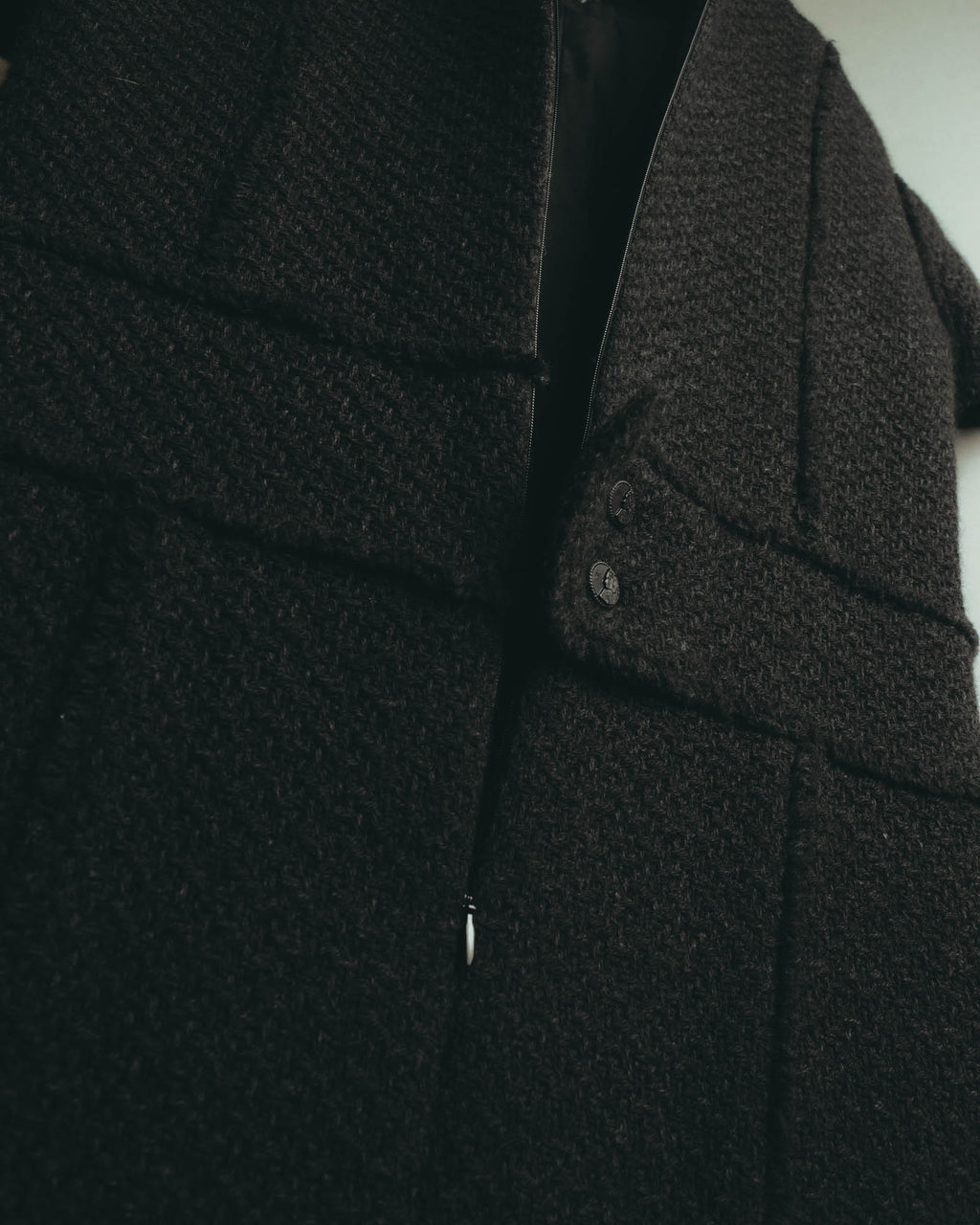 “CHANEL” 04AW textured tweed short sleeve jacket