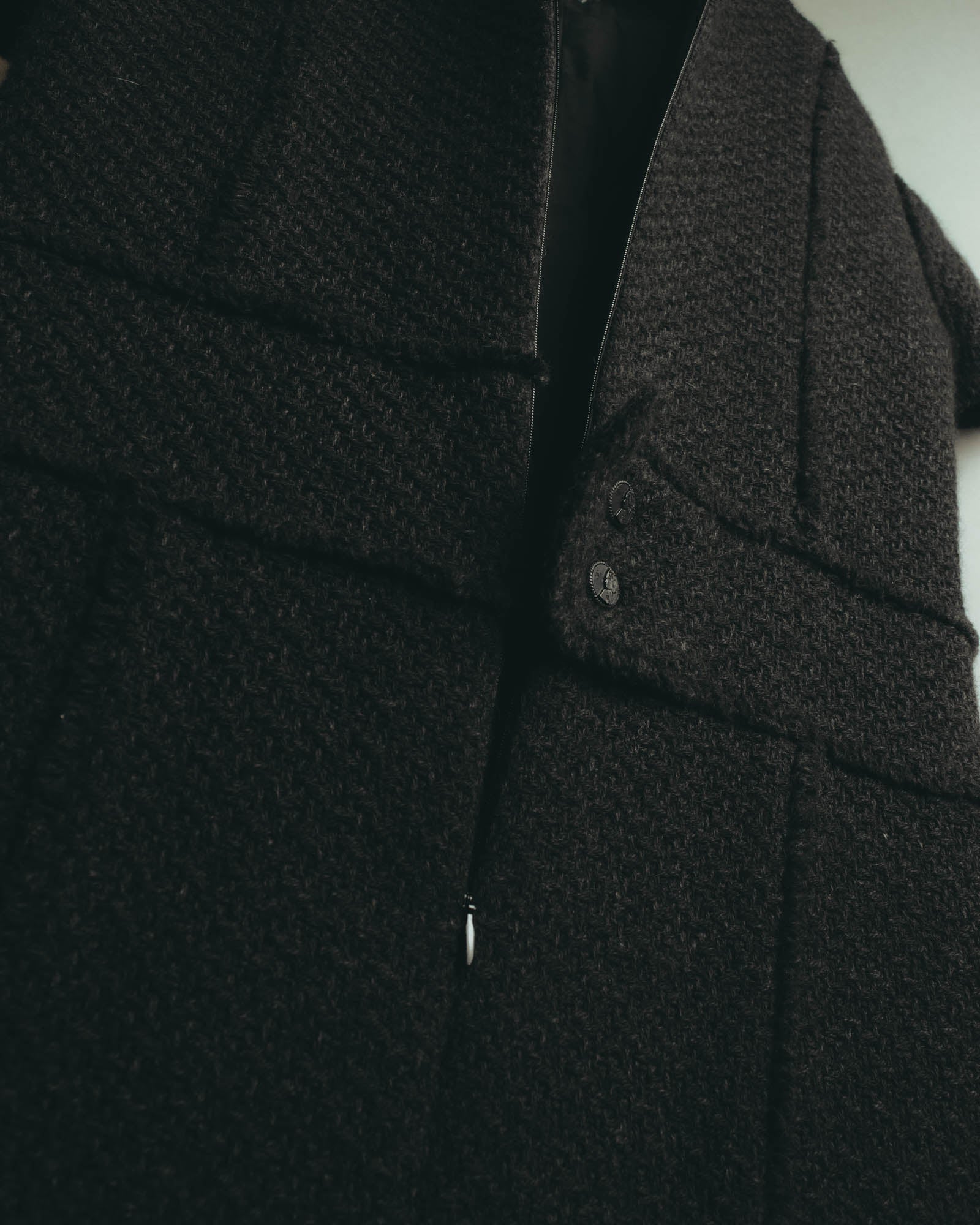 “CHANEL” 04AW textured tweed short sleeve jacket