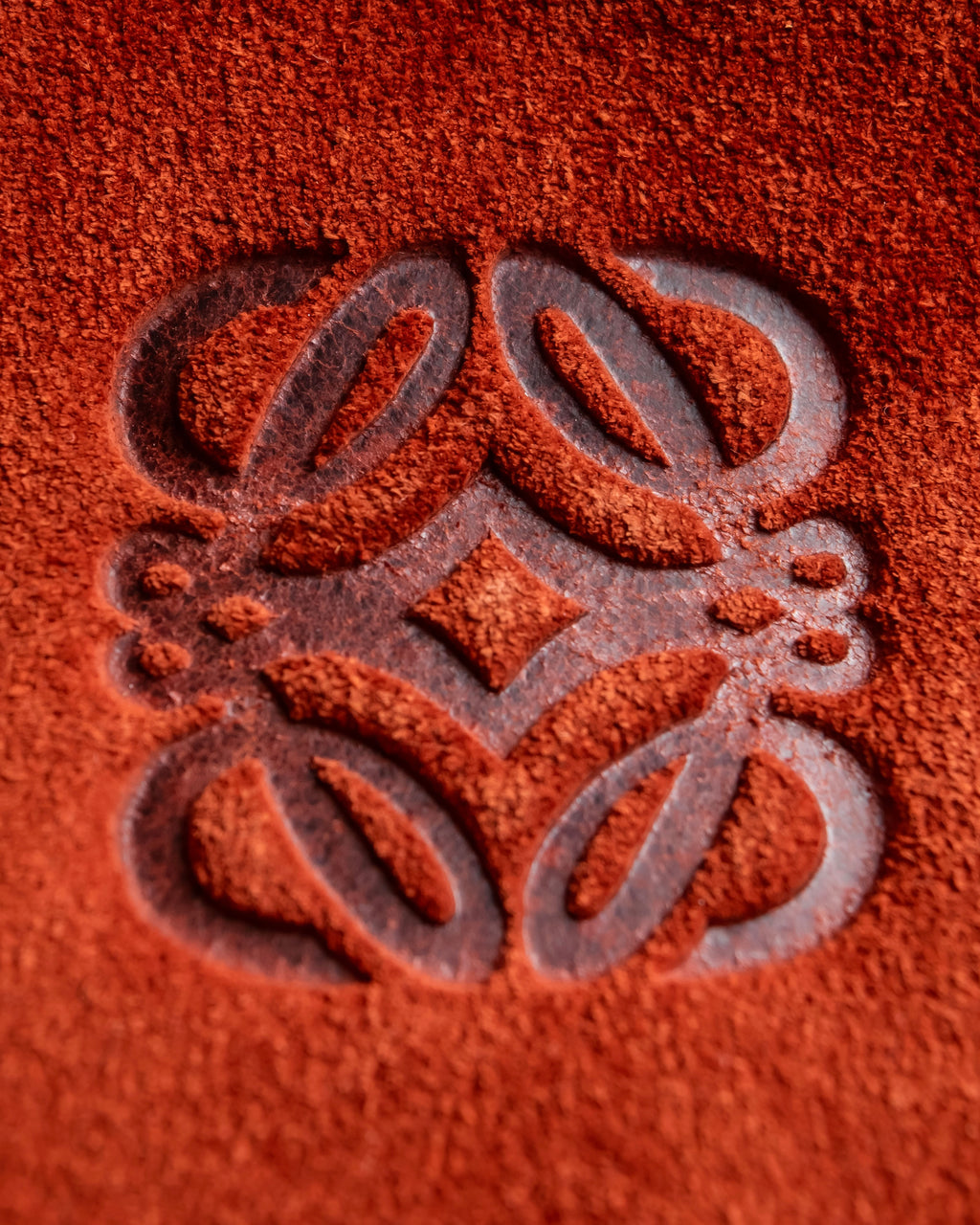 "LOEWE" Anagram logo engraved suede leather tote bag