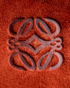 "LOEWE" Anagram logo engraved suede leather tote bag