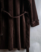 "Barbour" Wide ribbed corduroy maxi-length trench coat