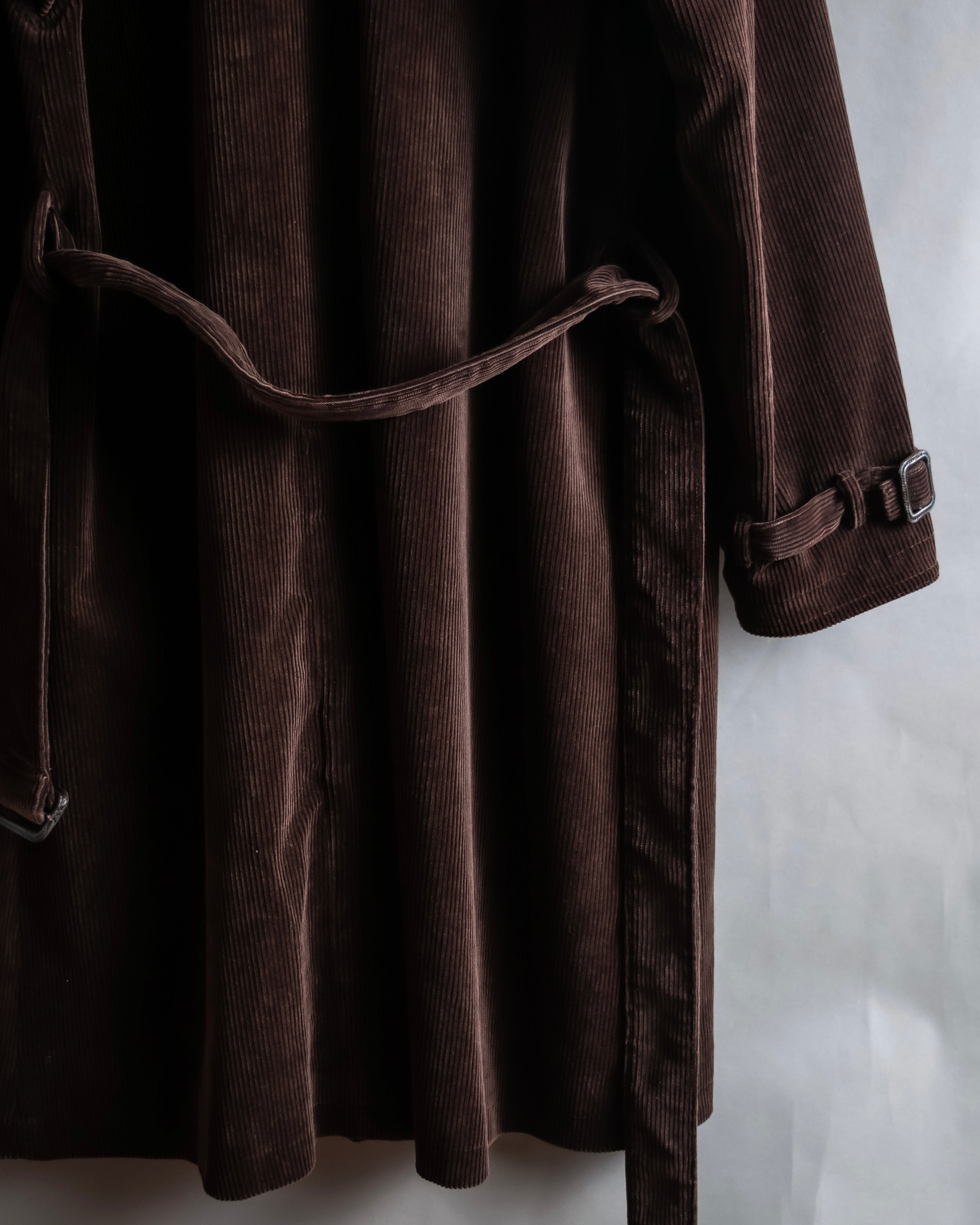 "Barbour" Wide ribbed corduroy maxi-length trench coat