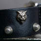 "GUCCI" Cat head motif stud design leather bracelet