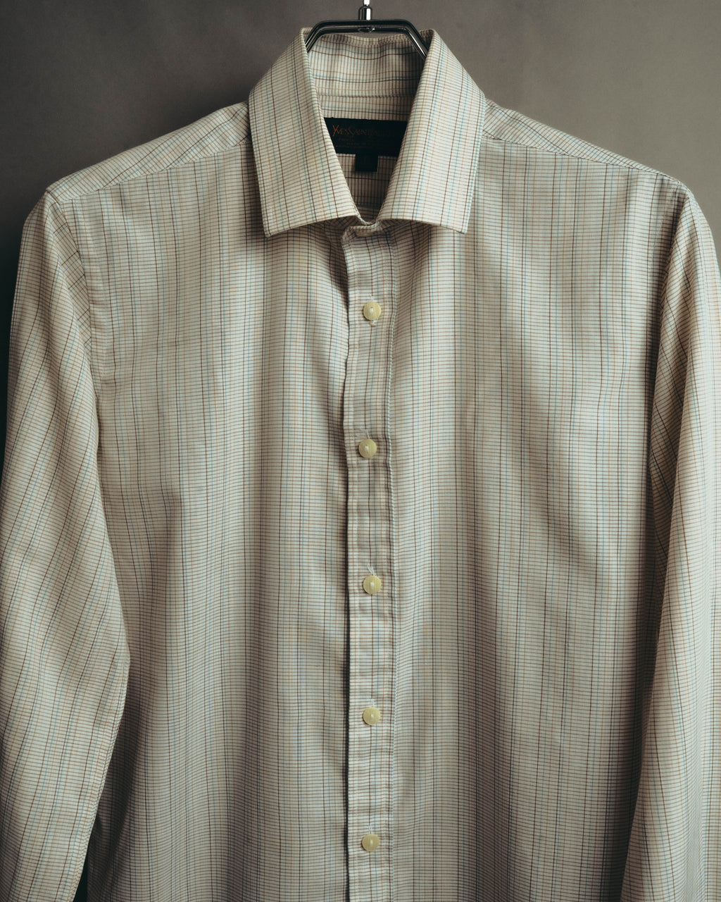 "Yves Saint Laurent" 70's Classic checked dress shirt