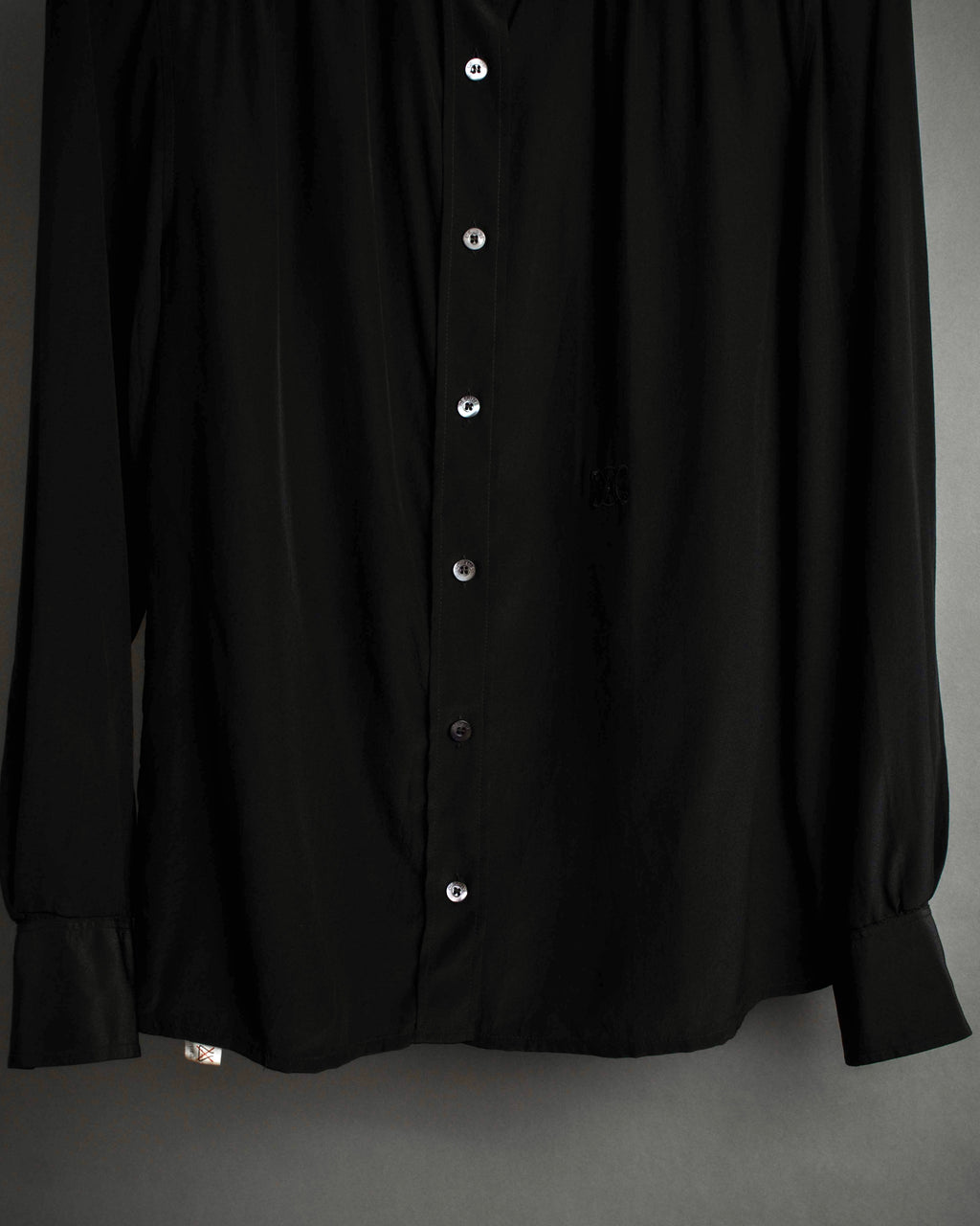 "CELINE" Triomphe embroidered design silk shirt