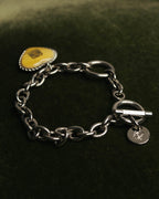 “LOEWE“ 16AW Yellow heart charm chain bracelet