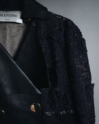 –SPECIAL– "VALENTINO"
Early 2010s lace and leather double-breasted jacket