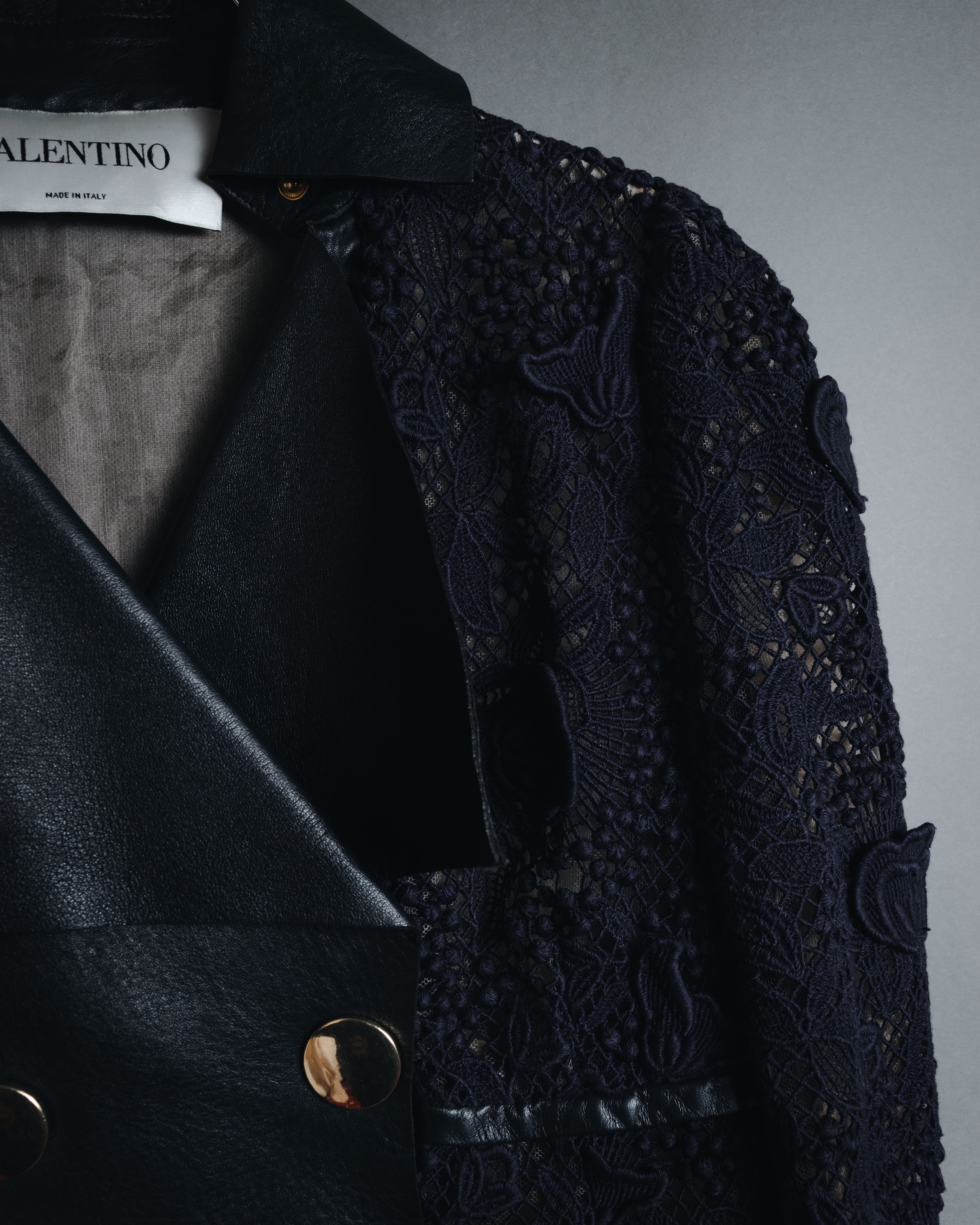 –SPECIAL– "VALENTINO"
Early 2010s lace and leather double-breasted jacket