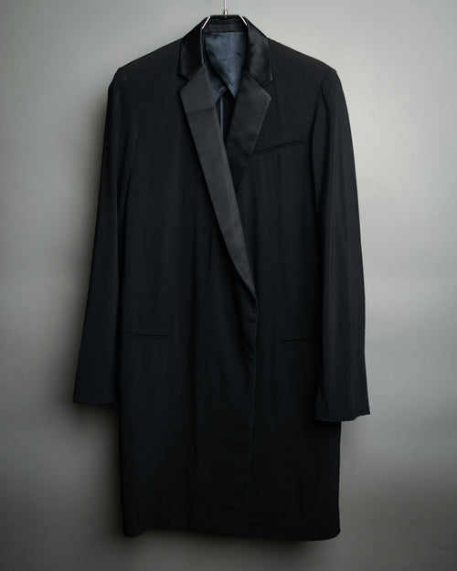 -SPECIAL- “CELINE” 2008-2014 Tuxedo satin lapel long jacket