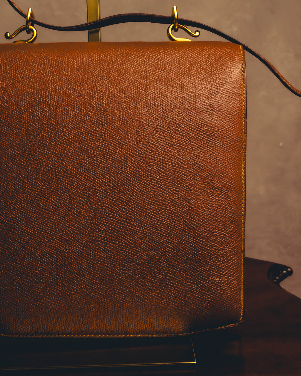 -SPECIAL- "Hermès" 80's Structured leather shoulder bag