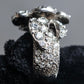 "CHANEL" Cocomark engraved rhinestone design camellia ring