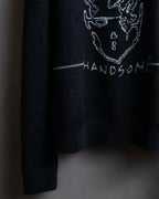 "Saint Laurent" Handsome face embroidery mohair blend oversized knit
