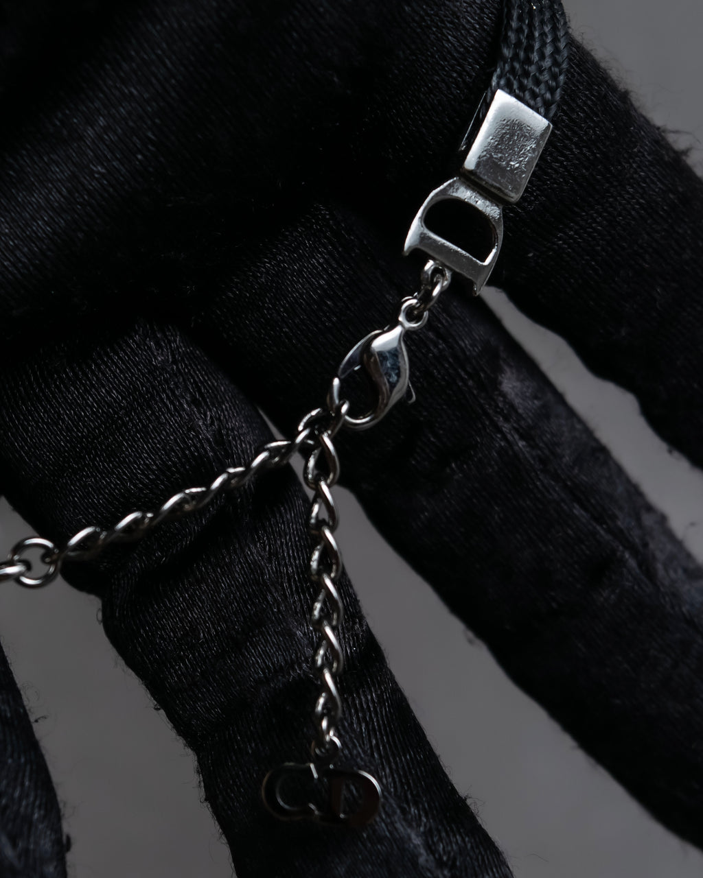 "Christian Dior" Logo design charm ribbon tie bracelet