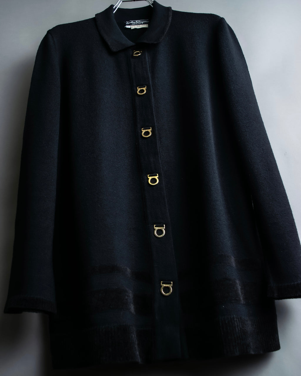 "Salvatore Ferragamo" Gancini design rayon mix cardigan