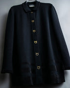 "Salvatore Ferragamo" Gancini design rayon mix cardigan