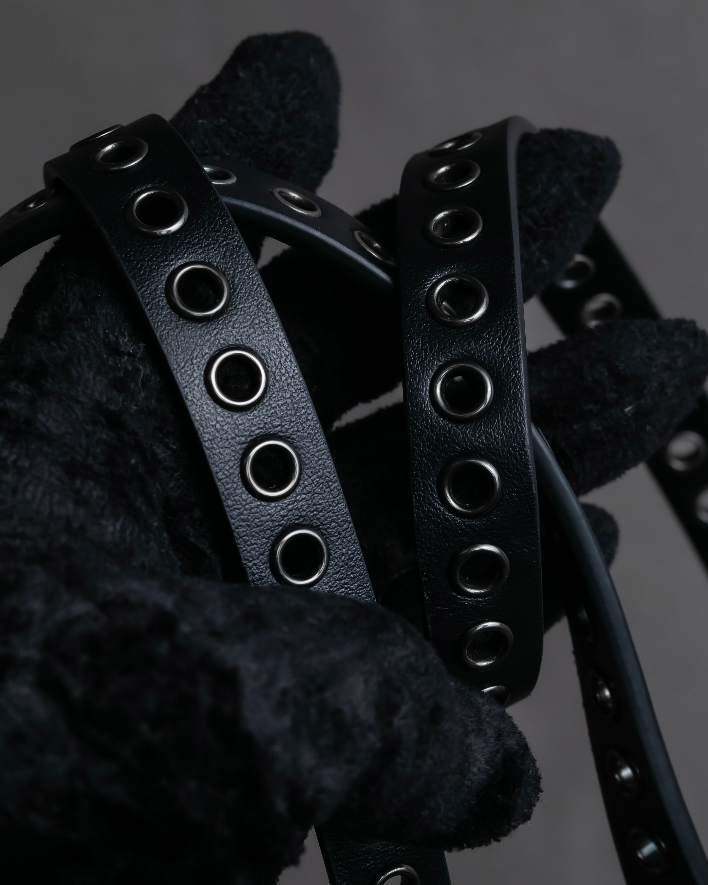 "Christian Dior" Countless eyelet design leather belt