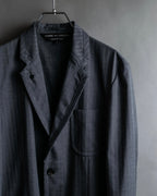 "COMME des GARCONS HOMME PLUS" 14SS modified lapel design striped jacket