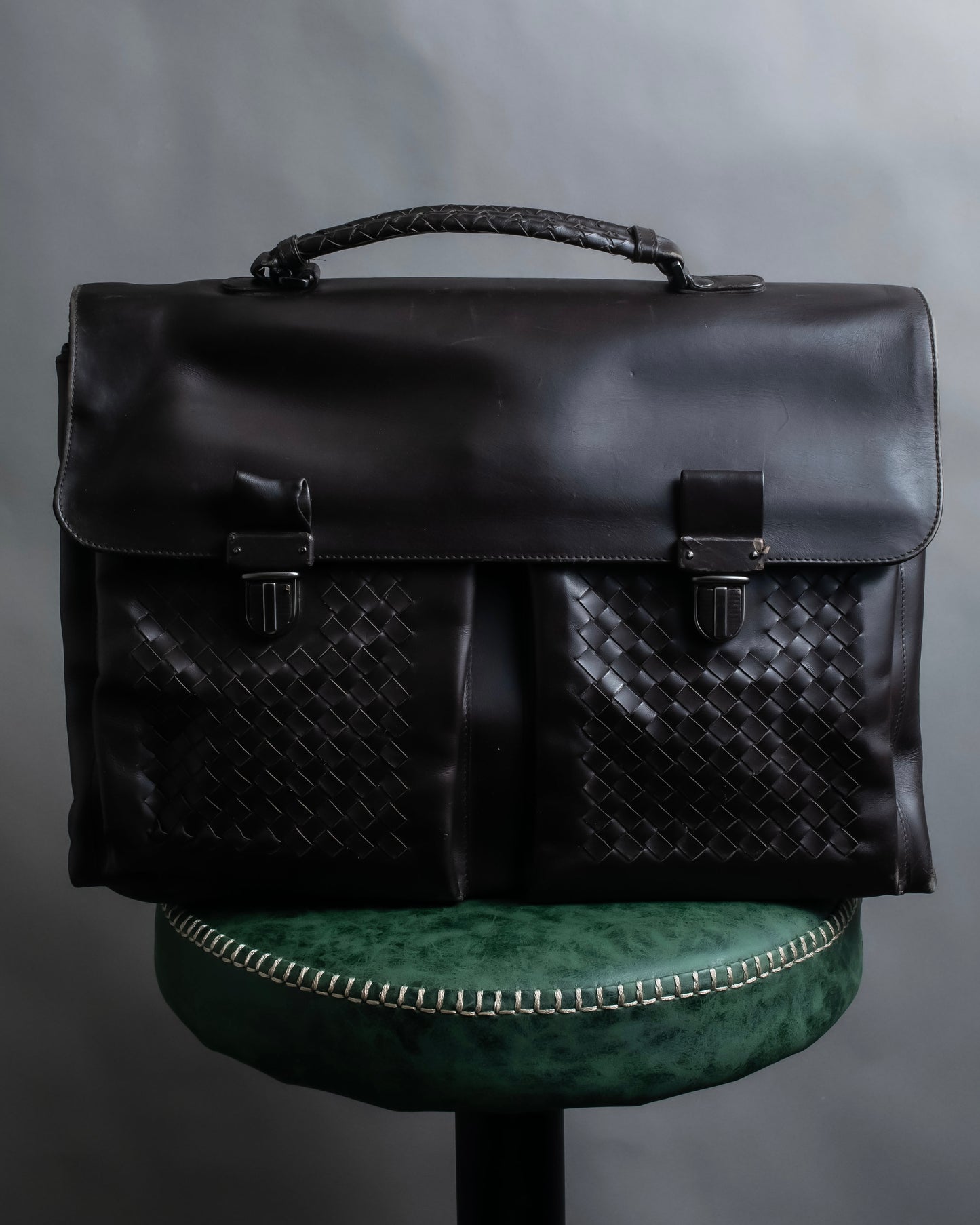 BOTTEGA VENETA" Intrecciato out pocket design briefcase bag