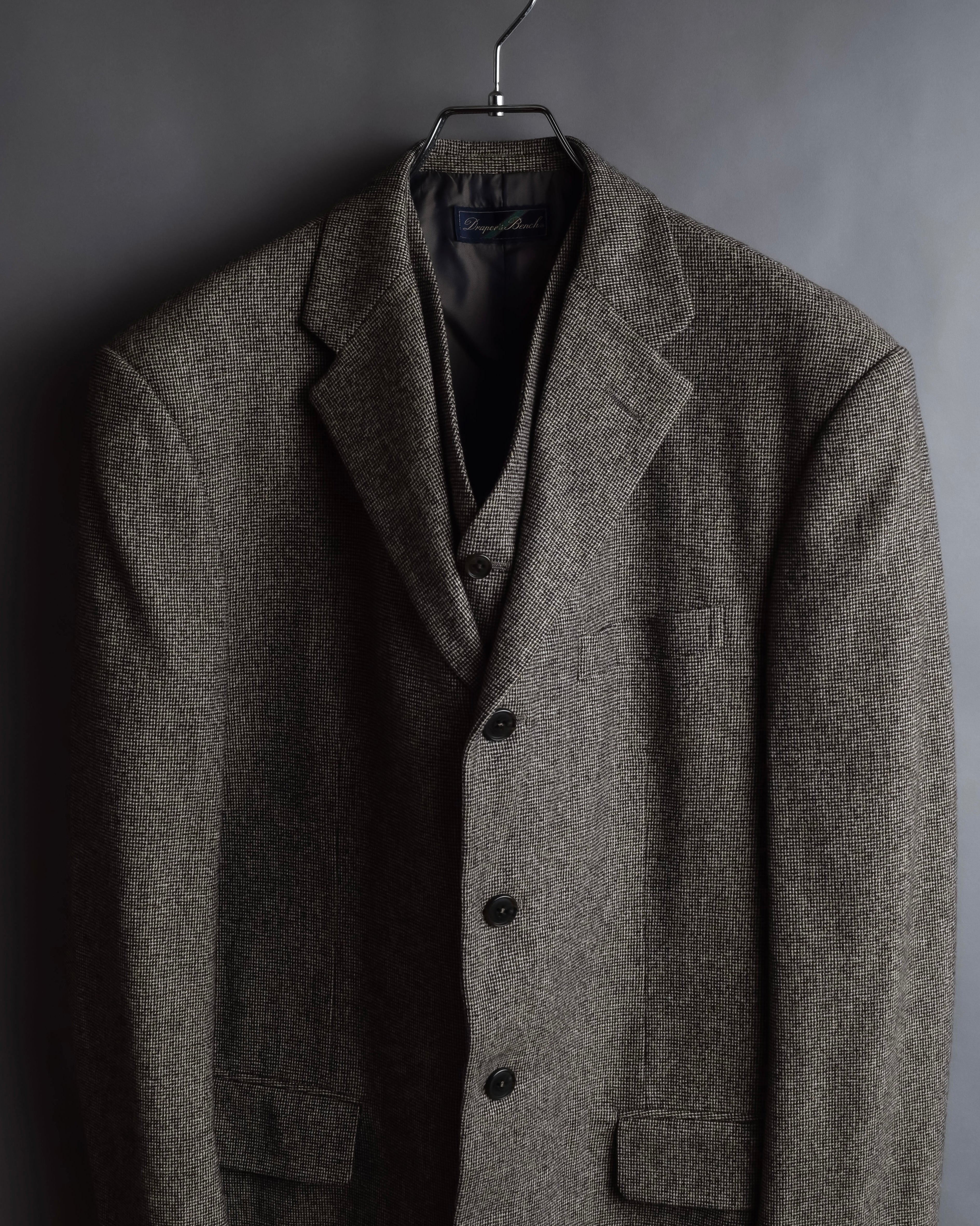"BROOKS BROTHERS" Melange tweed three-piece suit