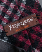 "YVES SAINT LAURENT" Tartan check wool neck tie