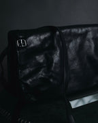 –SPECIAL– "ANN DEMEULEMEESTER" 2010-2013 Transformable roll-top vitello leather bag
