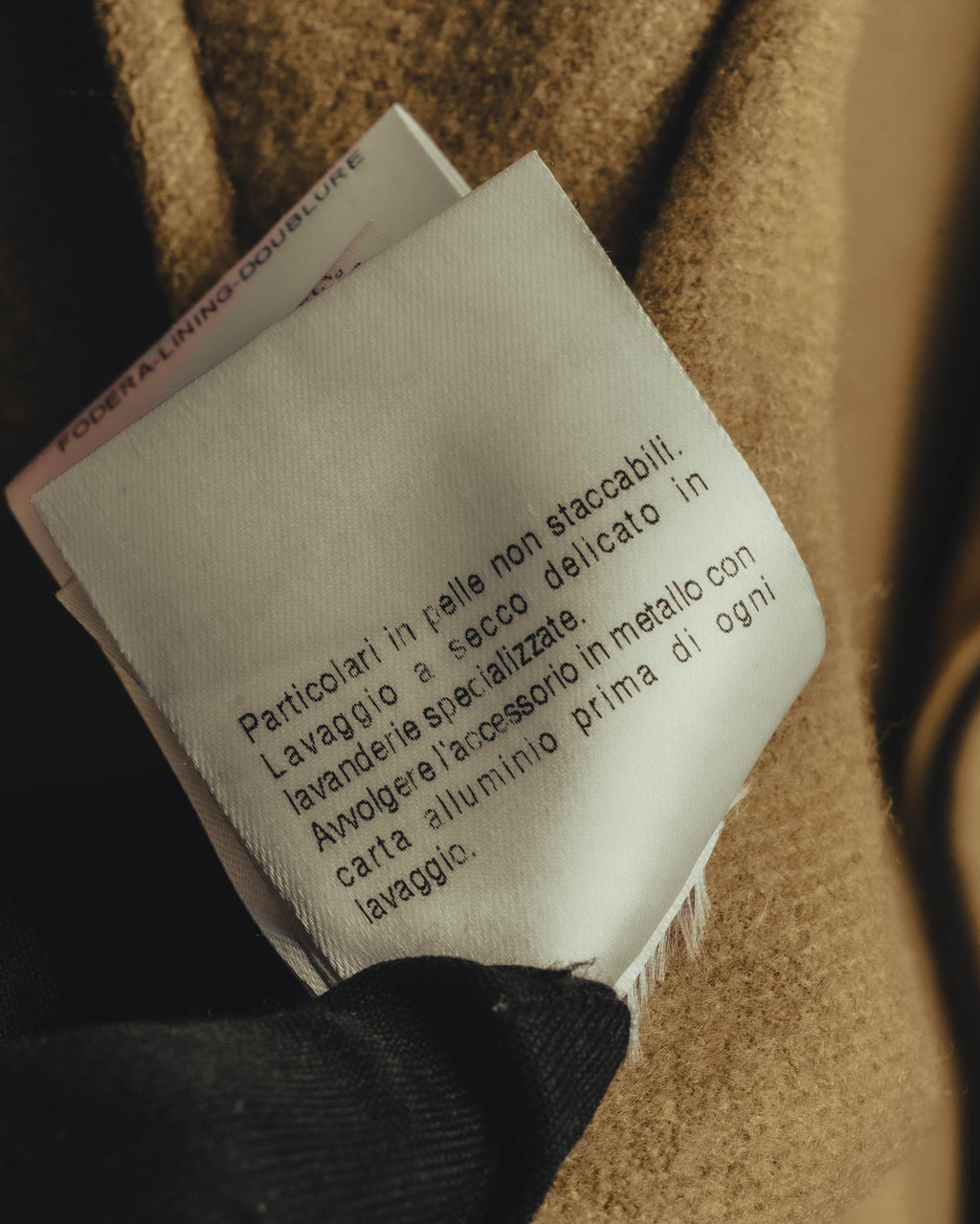“GUCCI” 00’s-10’s Cashmere-blend leather-trimmed belted long coat