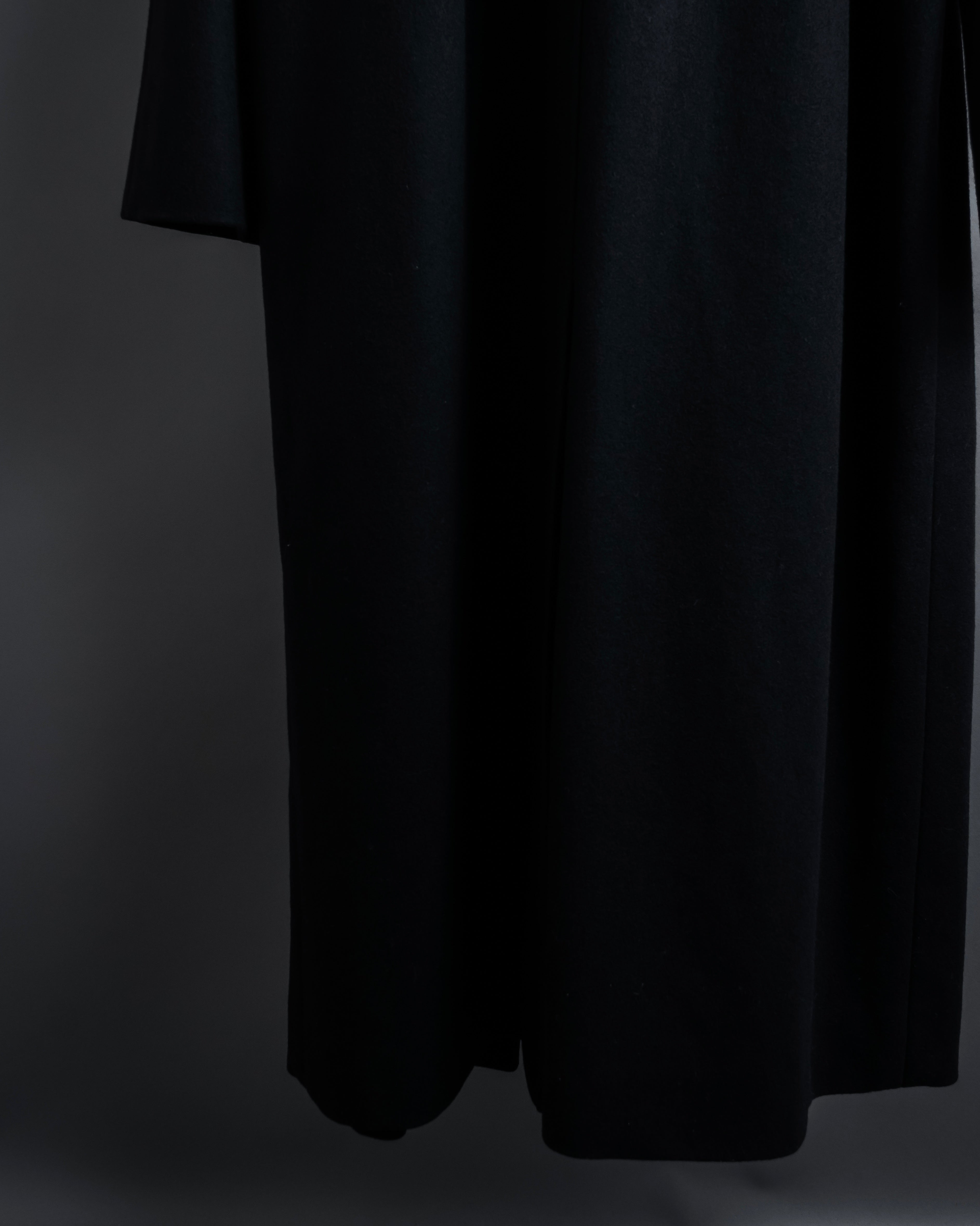 "CELINE" Hedi Slimane period metal buckle design long coat