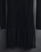 "RED VALENTINO" Lace bib knit tunic dress