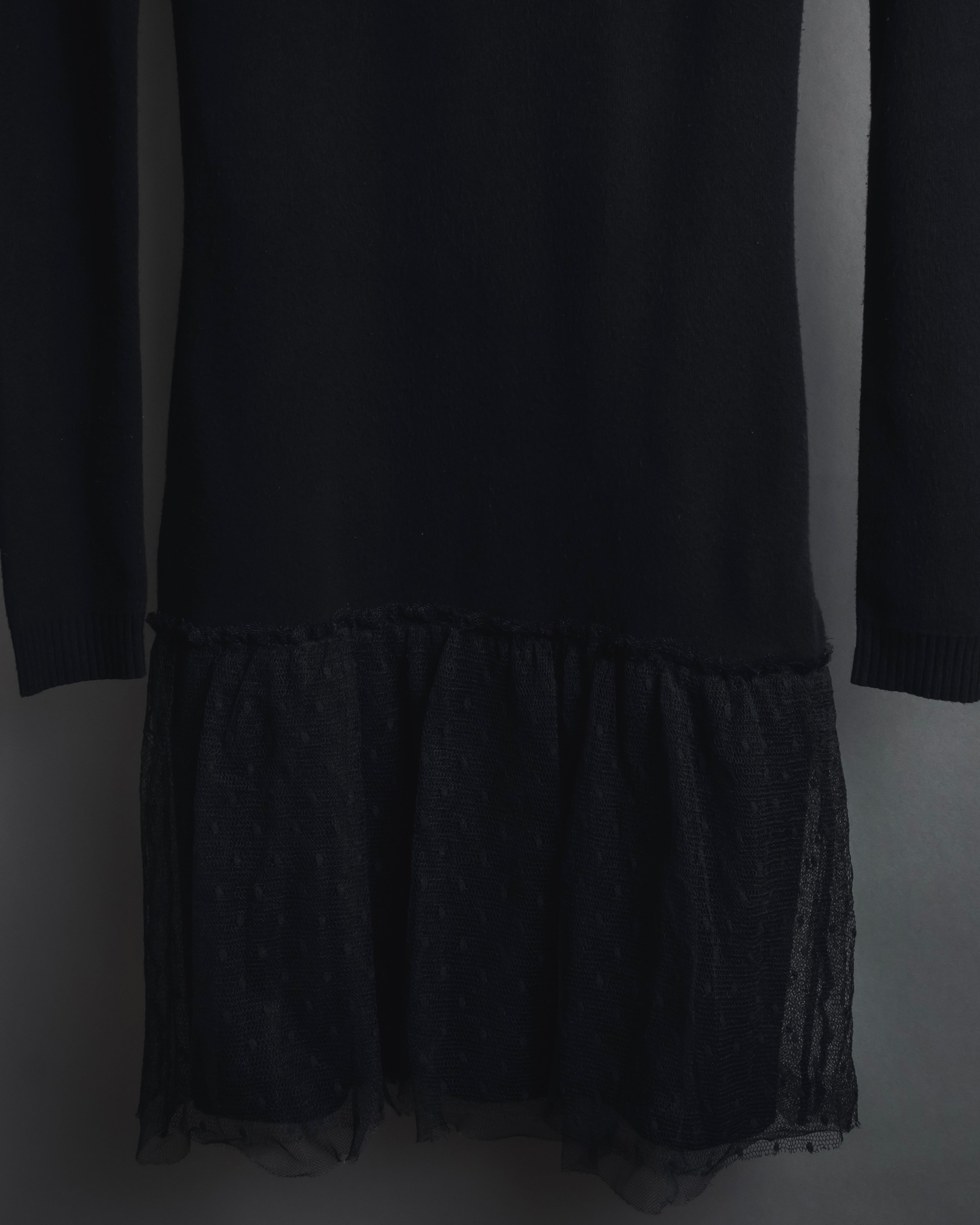 "RED VALENTINO" Lace bib knit tunic dress