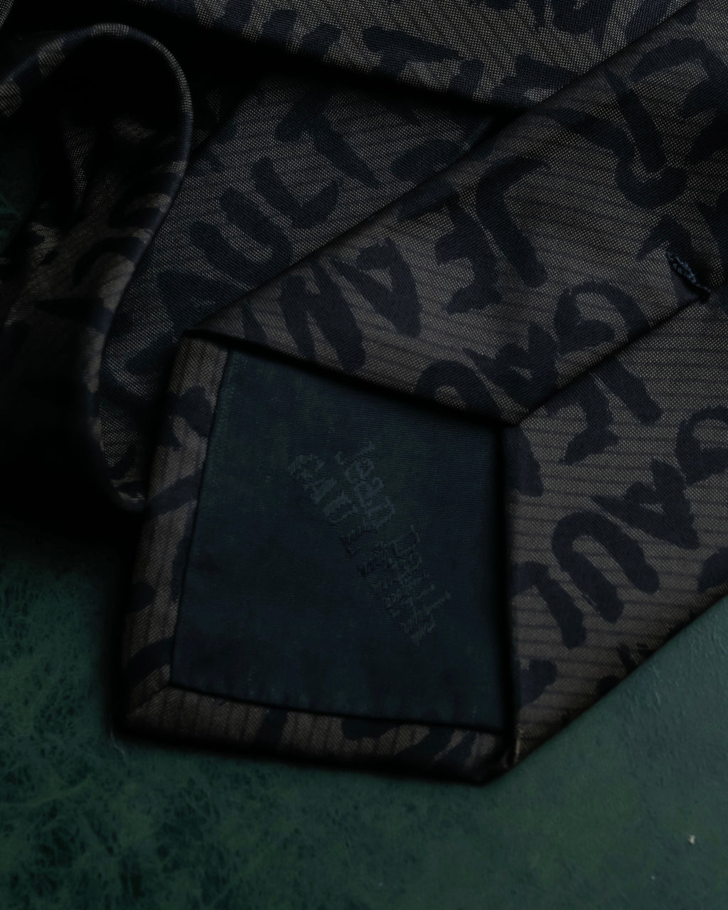 "JEAN PAUL GAULTIER" Typography logo pattern silk neck tie