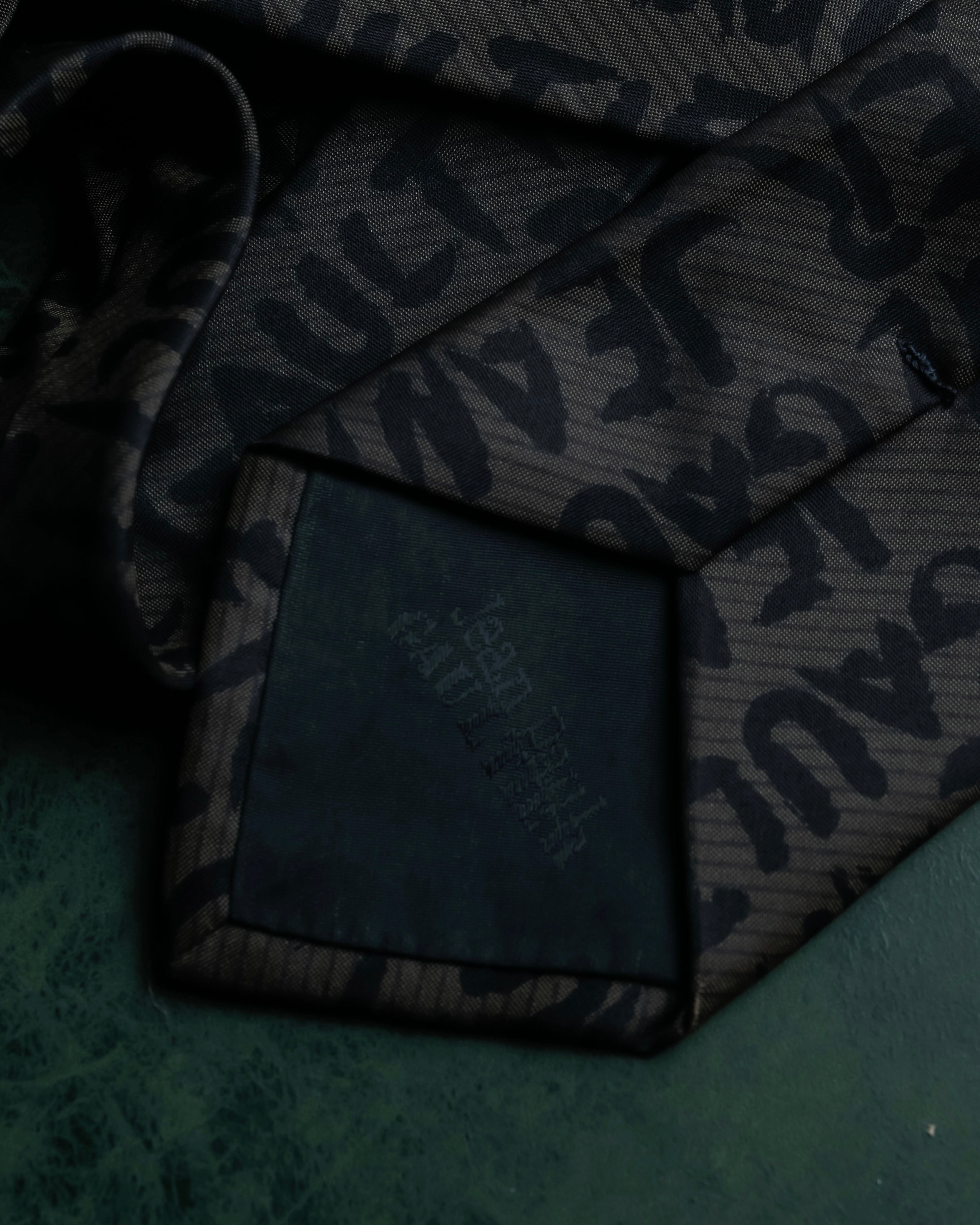 "JEAN PAUL GAULTIER" Typography logo pattern silk neck tie