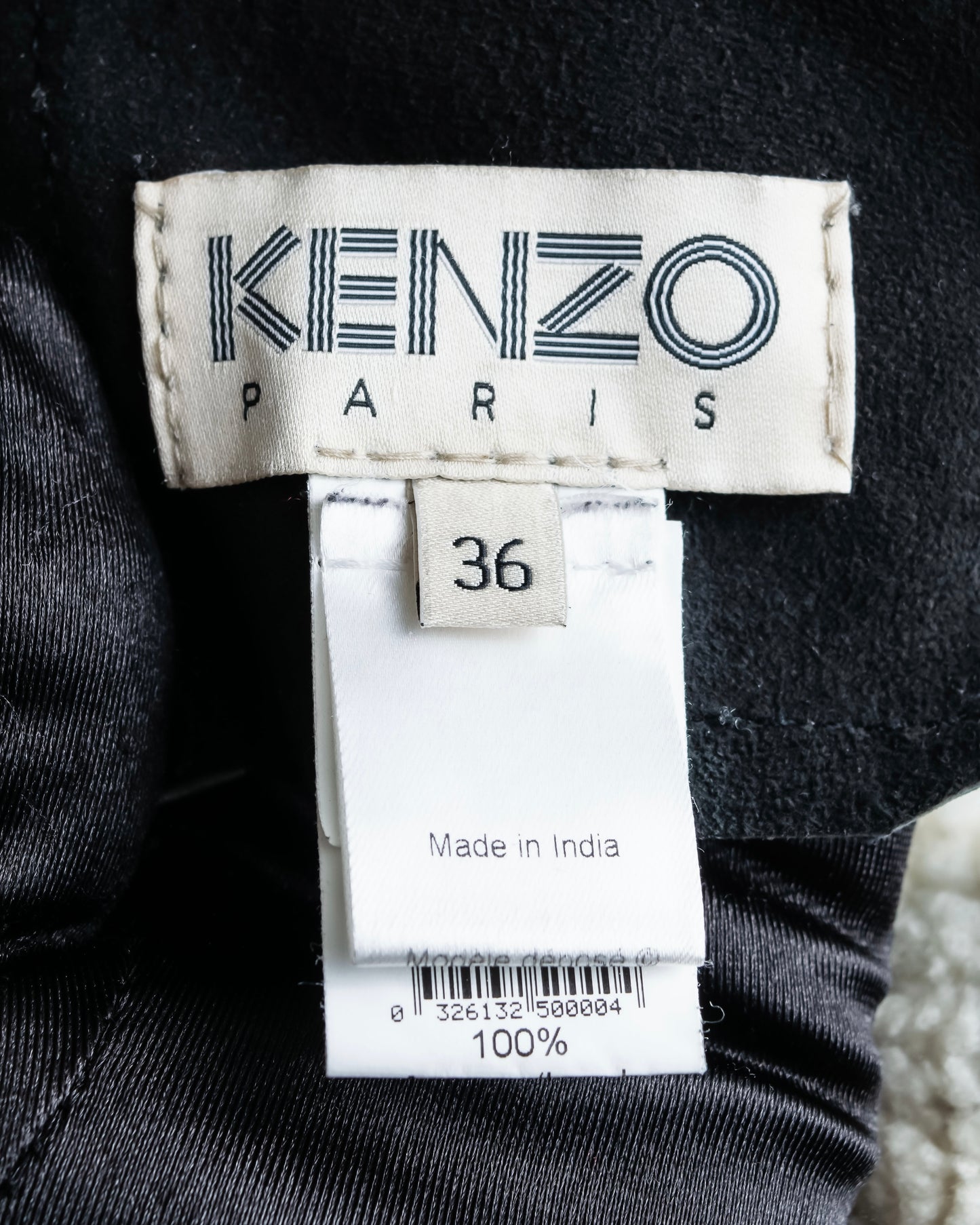 "KENZO" Gradient color belted suede mouton jacket