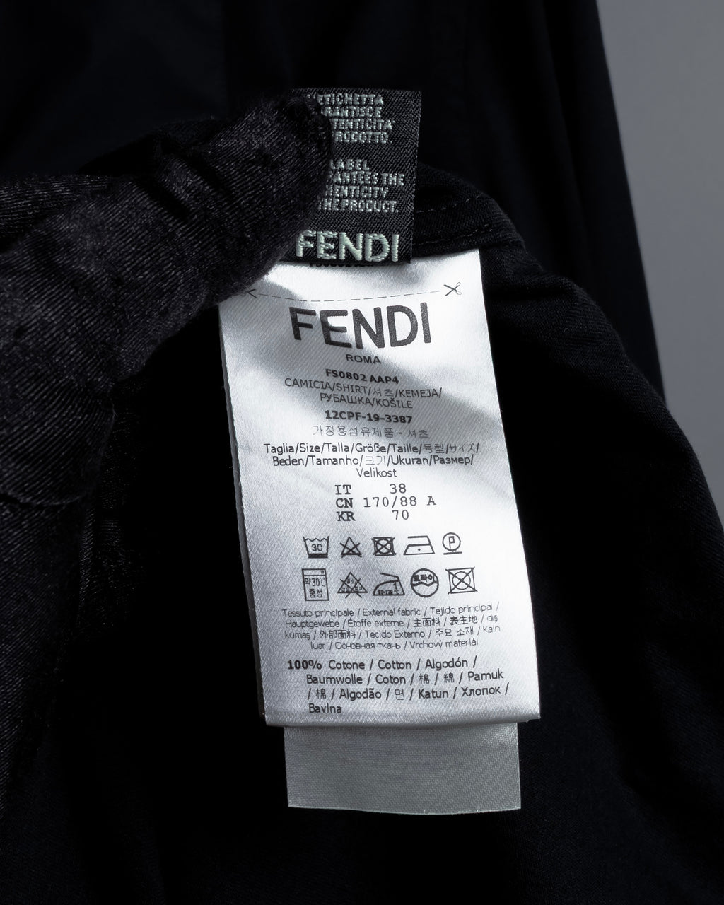 "FENDI" Pick stitch design fly front shirt