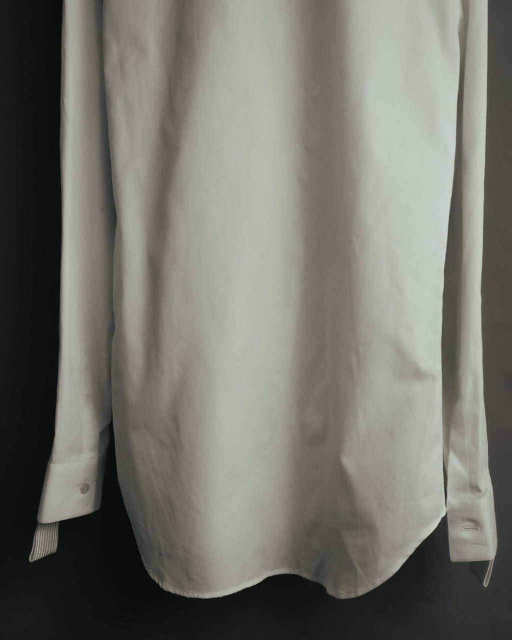 -SPECIAL- "Dior" 10's-20's Sculptural cord embellished concealed placket long sleeve dress shirt