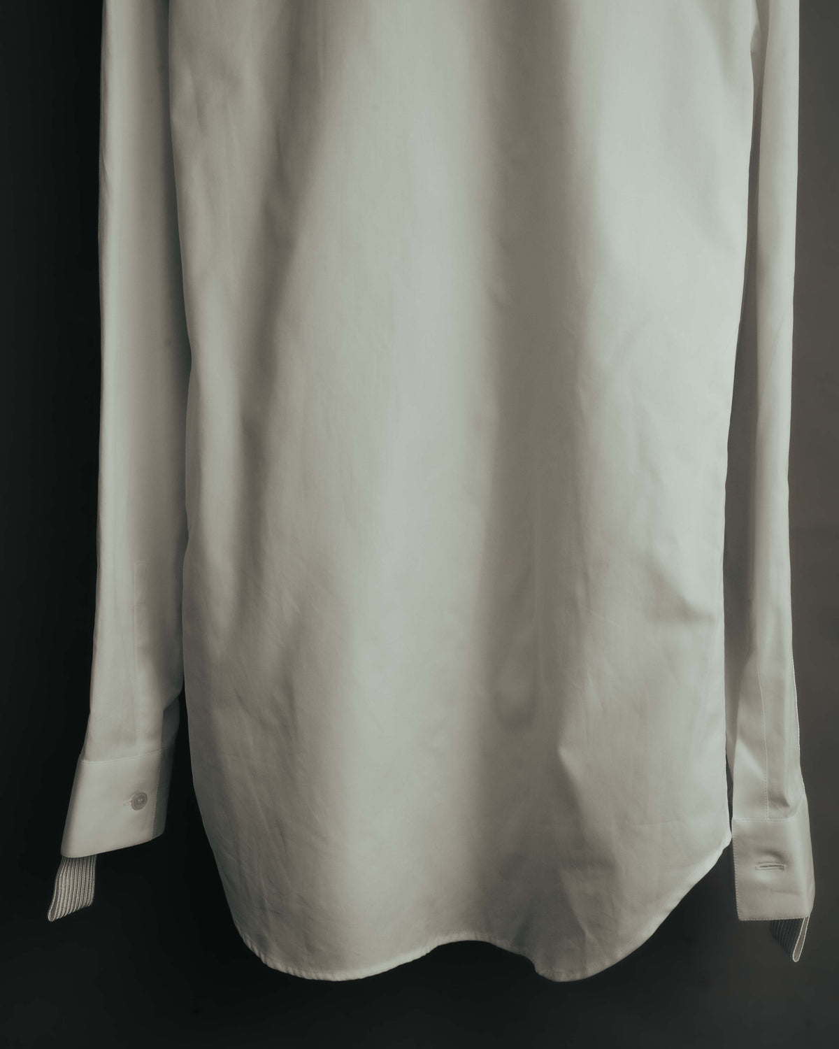 -SPECIAL- "Dior" 10's-20's Sculptural cord embellished concealed placket long sleeve dress shirt