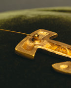 “CELINE” Late 80’s-90’s anchor motif gold brooch