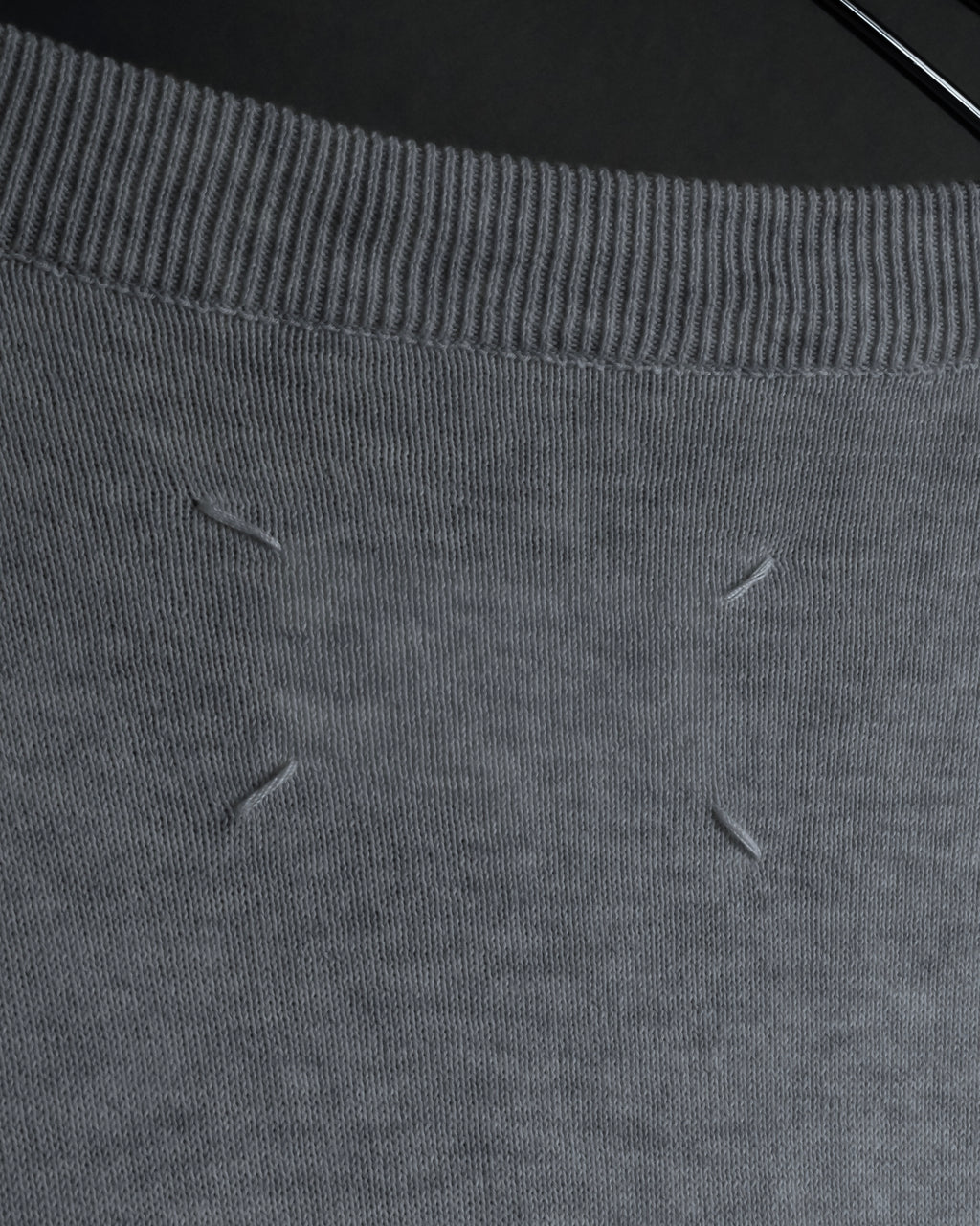 "Maison Margiela" 18SS elbow patch cotton v-neck knit