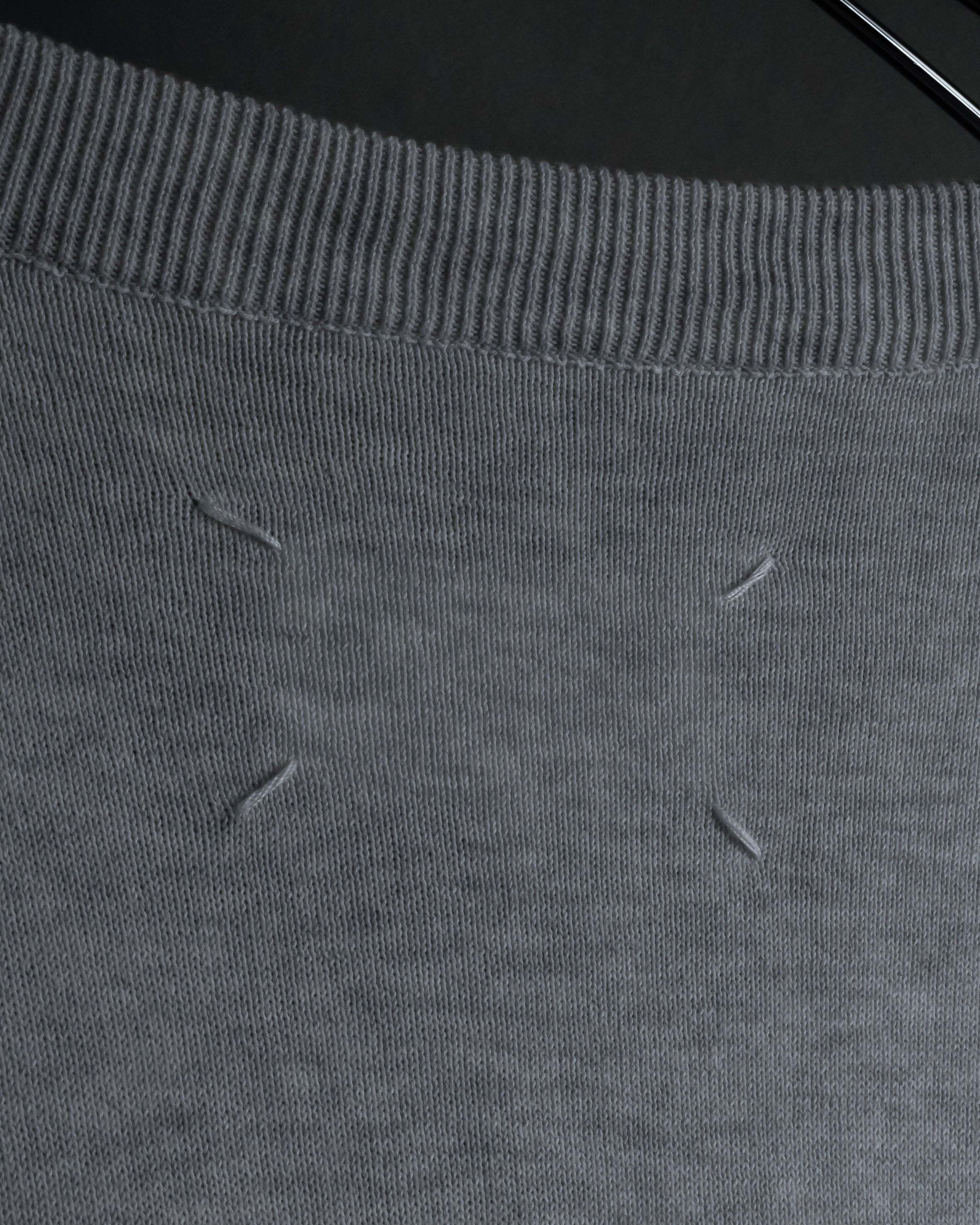 "Maison Margiela" 18SS elbow patch cotton v-neck knit