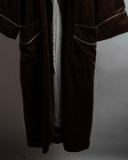 "CELINE" Piping design velour long gown coat