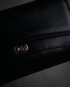 "GUCCI" 70’s-80’s Crest logo leather shoulder bag